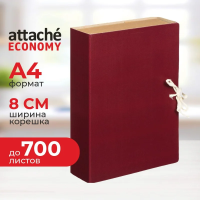 Архивная папка на завязках Attache Economy бордовая, 80мм, бумвинил