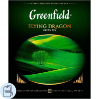 Чай Greenfield Flying Dragon (Флаинг Драгон), зеленый, 100 пакетиков