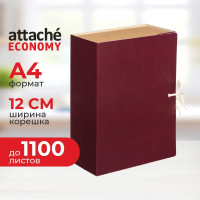 Архивная папка на завязках Attache Economy бордовая, 120мм, бумвинил