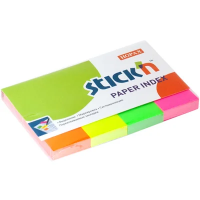 Клейкие закладки бумажные Stick'n Stick'n 4 цвета, 50х20мм, 200шт