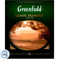 Чай Greenfield Classic Breakfast (Классик Брекфаст), черный, 100 пакетиков